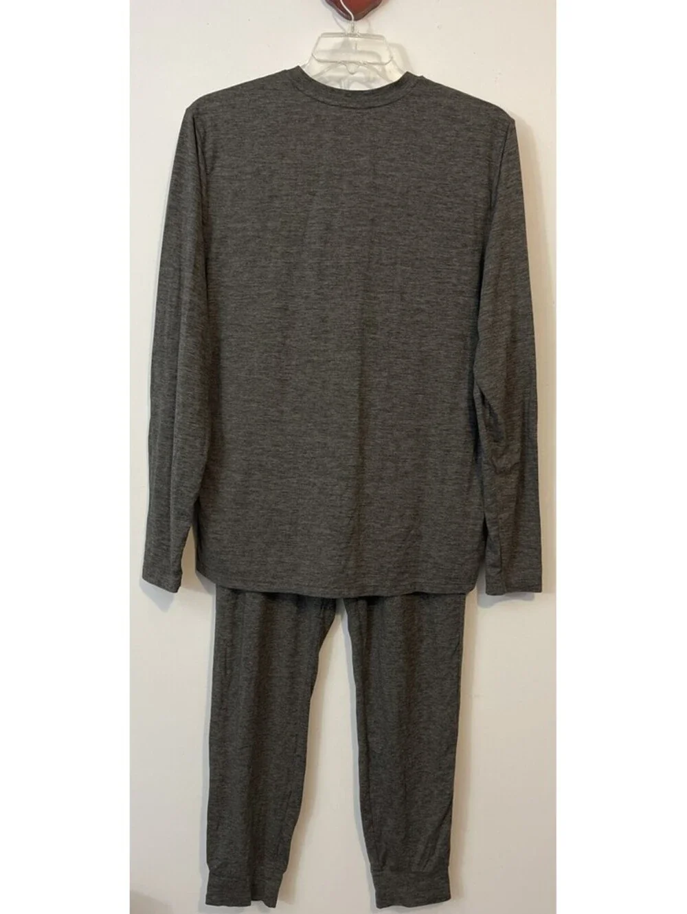 Right Of Way Mens Large Gray Long-Sleeved Lounge Shirt & Jogger Pant Set! A5229